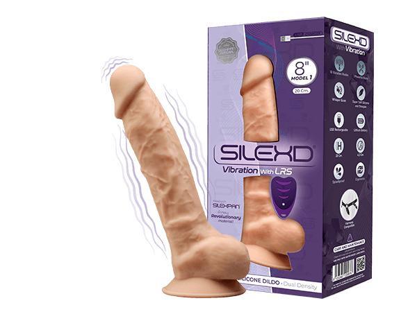 SILEXD Premium Silicone Dildo Model 1 Vibration + LRS, 20 cm, Flesh