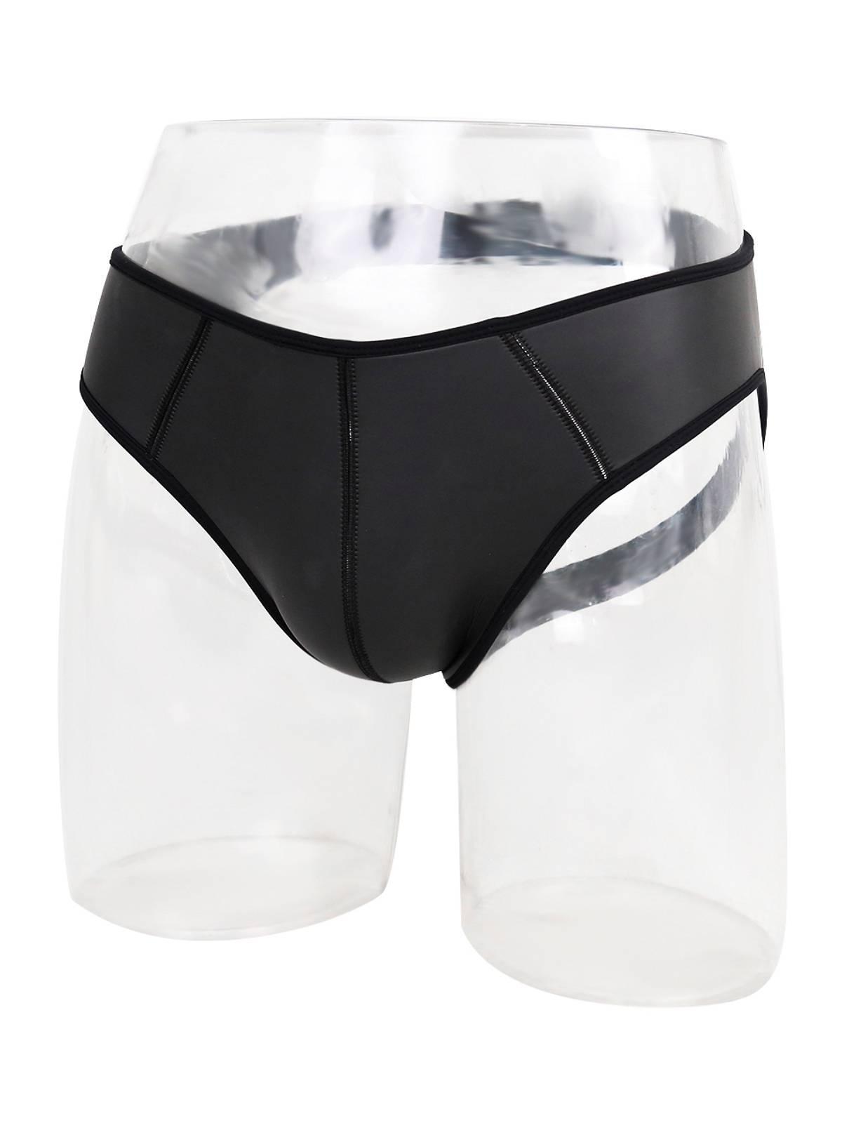 Rude Rider Neoprene Brief Open Back Bottoms Black, XL size