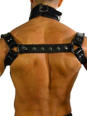 Rude Rider Shoulder Backstrap Harness Leather Black/Black, S size