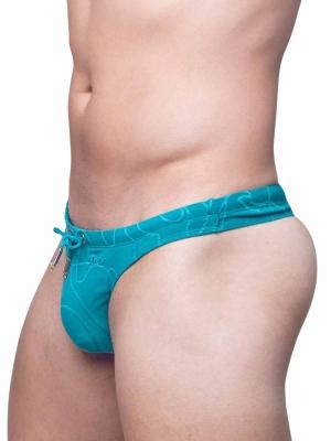 2Eros V80 Textured Swim Thong Signet Ripple Green