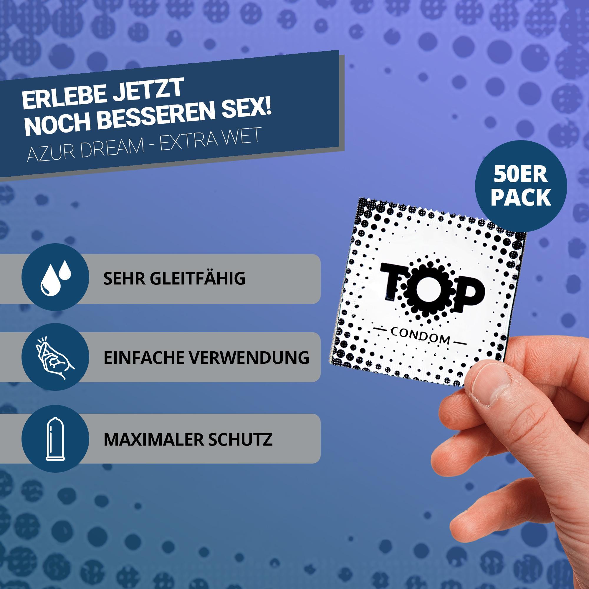 TOP Condoms Extra Wet: Azur Dream - Extra Wet, Packs of 50