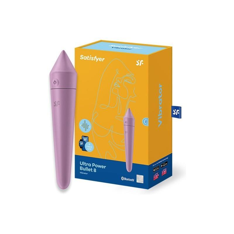 Satisfyer Ultra Power Bullet 8 Connect App Vibrator, Purple, 14 cm