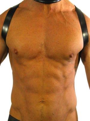 Rude Rider Shoulder X-Back Harness Leather Black/Black, M size