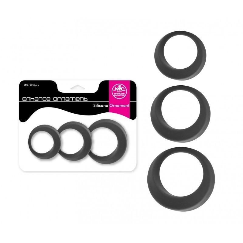 NMC Enhance Ornament, Silicone Cockrings, Grey, ¯ 32/37/42 mm NMC Enhance Ornament, Silicone Cockrings, Grey, ¯ 32/37/42 mm