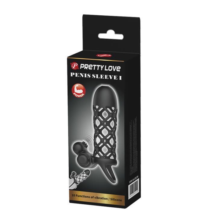 PRETTY LOVE - Penis Sleeve I, 10 functions of vibrationSilicone, non-removeable bullet for battery house only,1 AAA operated 56-86 PRETTY LOVE - Penis Sleeve I, 10 functions of vibrationSilicone, non-removeable bullet for battery house only,1 AAA operated 56-86