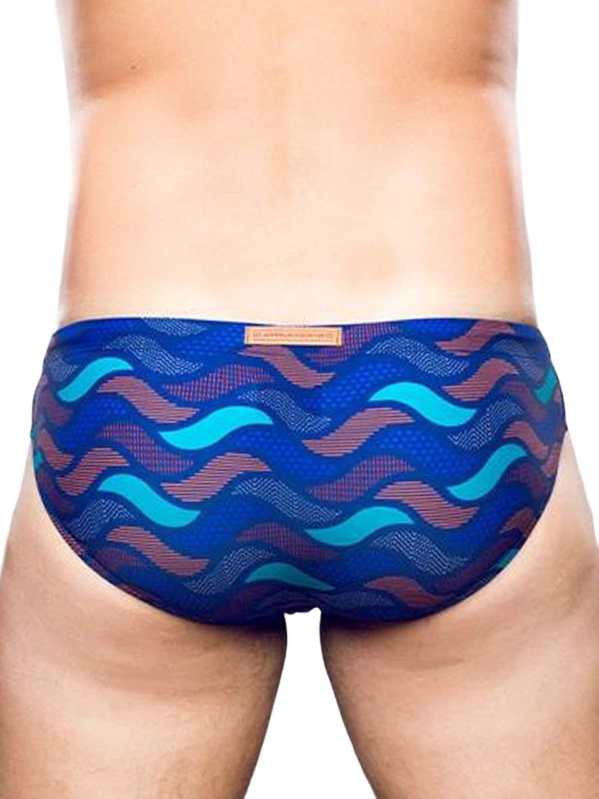 2Eros Print Swim Briefs V10 Ocean Blue - Size: S