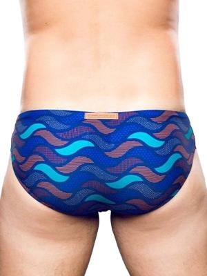 2Eros Print Swim Briefs V10 Ocean Blue - Size: S