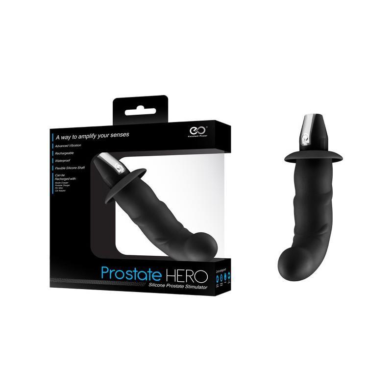 Prostate Hero Short Vibrator, 16,5 cm, Black