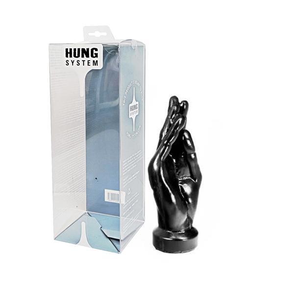 Hung System Butt Plug Hello, 23 cm, Black