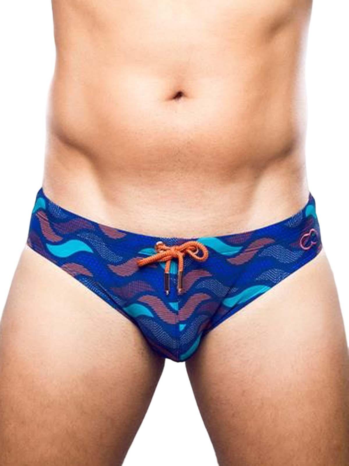 2Eros Print Swim Briefs V10 Ocean Blue - Size: L