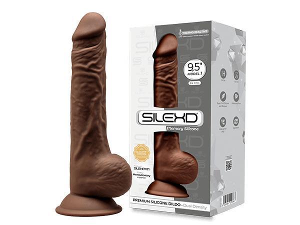 SILEXD Premium Silicone Dildo Model, 24 cm, Brown