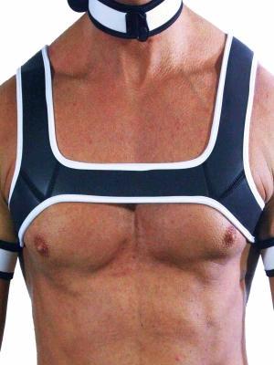 RudeRider Neoprene Harness Black/White, L size