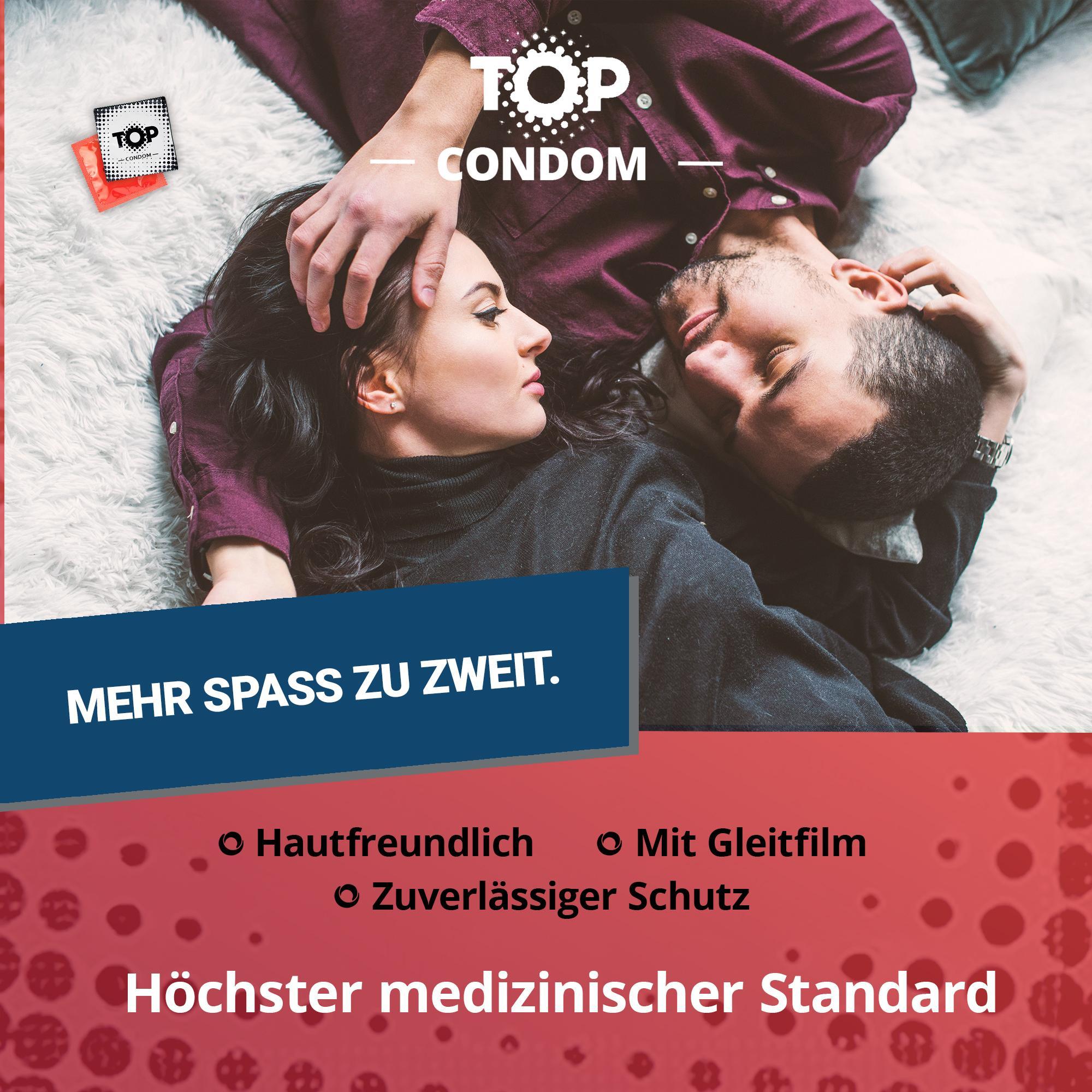 TOP Condoms Red: Berry Exciting - Strawberry Play, Packs of 100