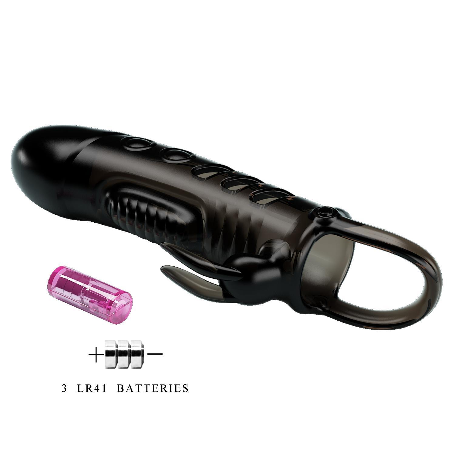 PRETTY LOVE - Sloane, penis sleeve with vibration, Black, 38*187 PRETTY LOVE - Sloane, penis sleeve with vibration, Black, 38*187