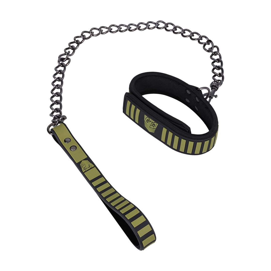 Fort Troff Tactical Collar and Leash - Black/Green