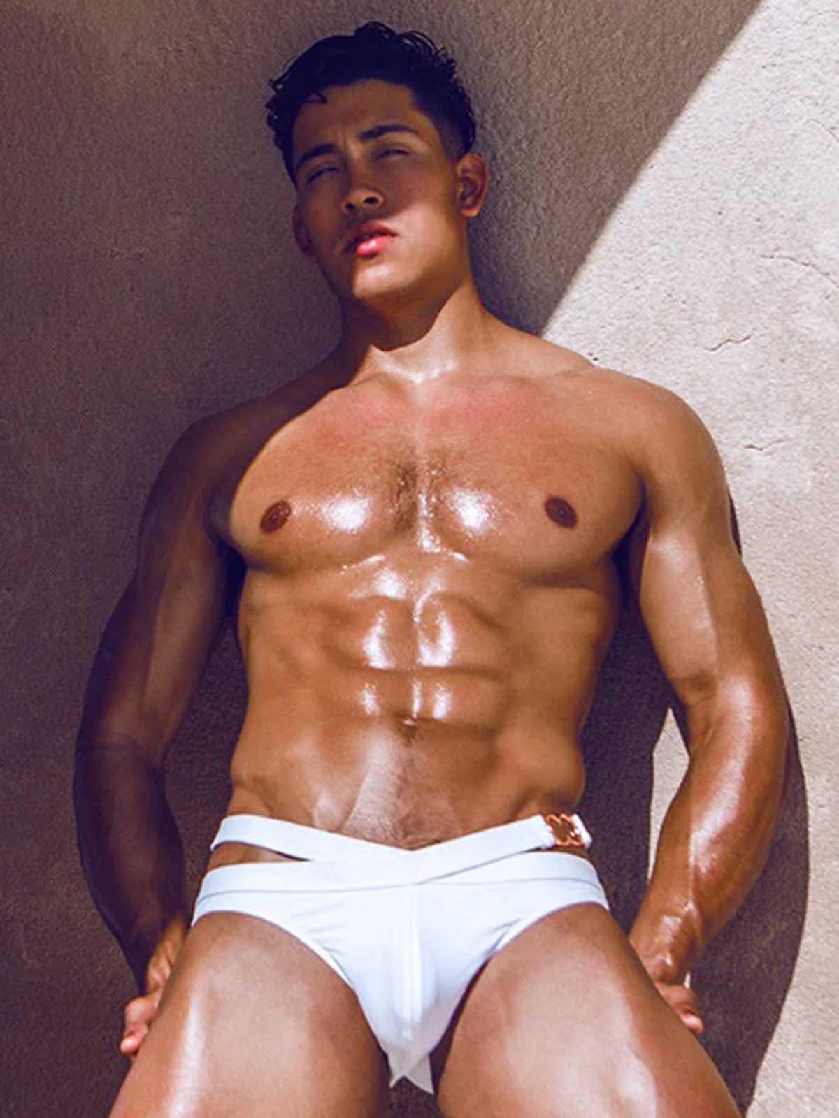 2Eros BLK Double Strap Swim Brief V20 White