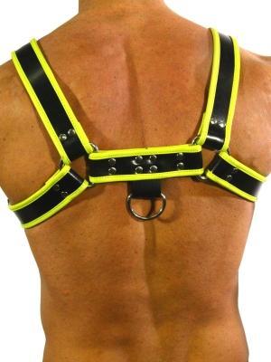 Rude Rider Regular Shoulder Harness Leather Black/Yellow, S size