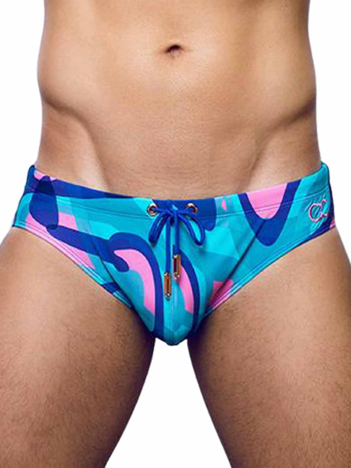 2Eros Print Swim Briefs V10 Kai Blue