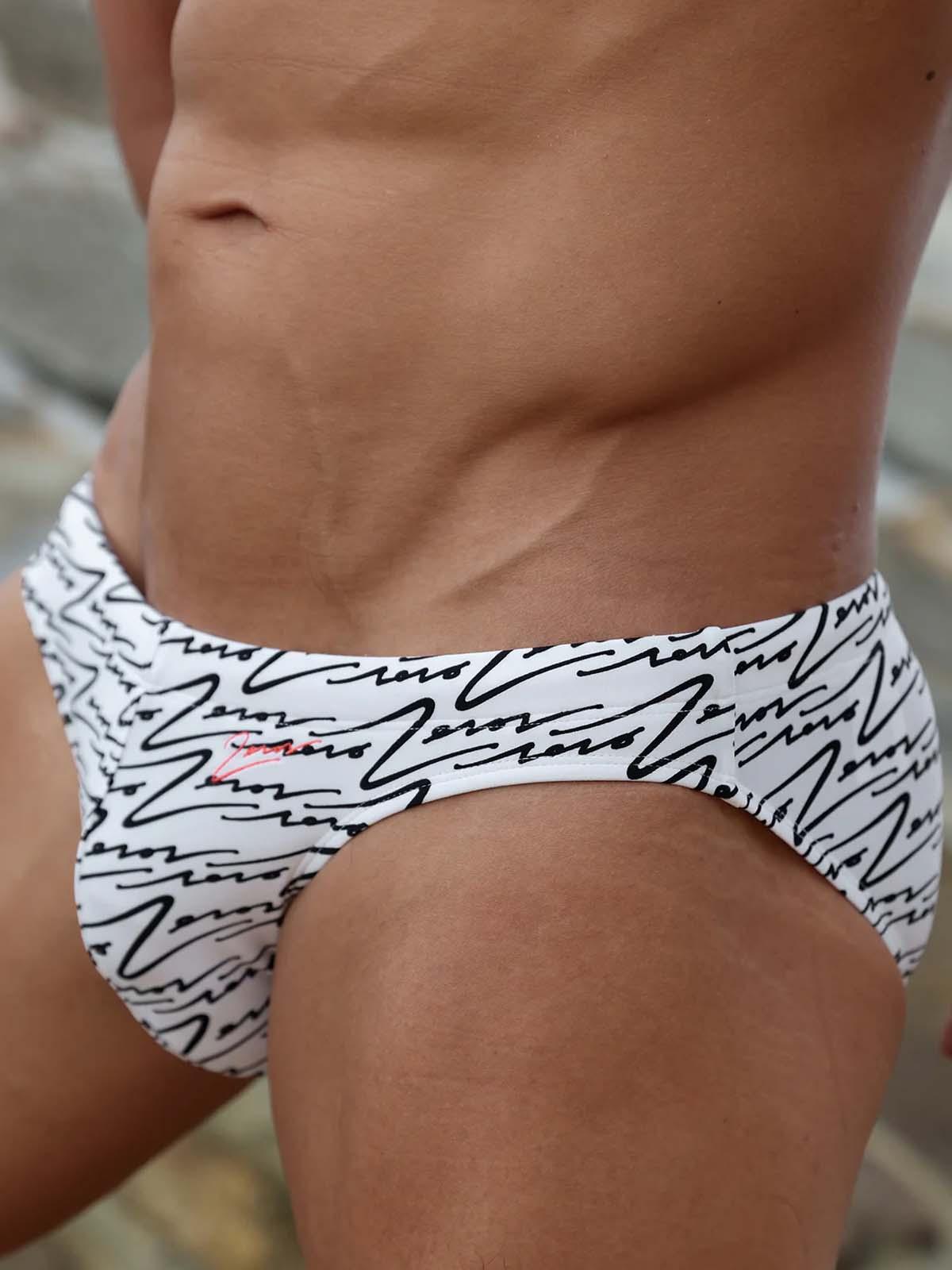 2Eros V20 Signature Print Swim Brief B&W - Size: S