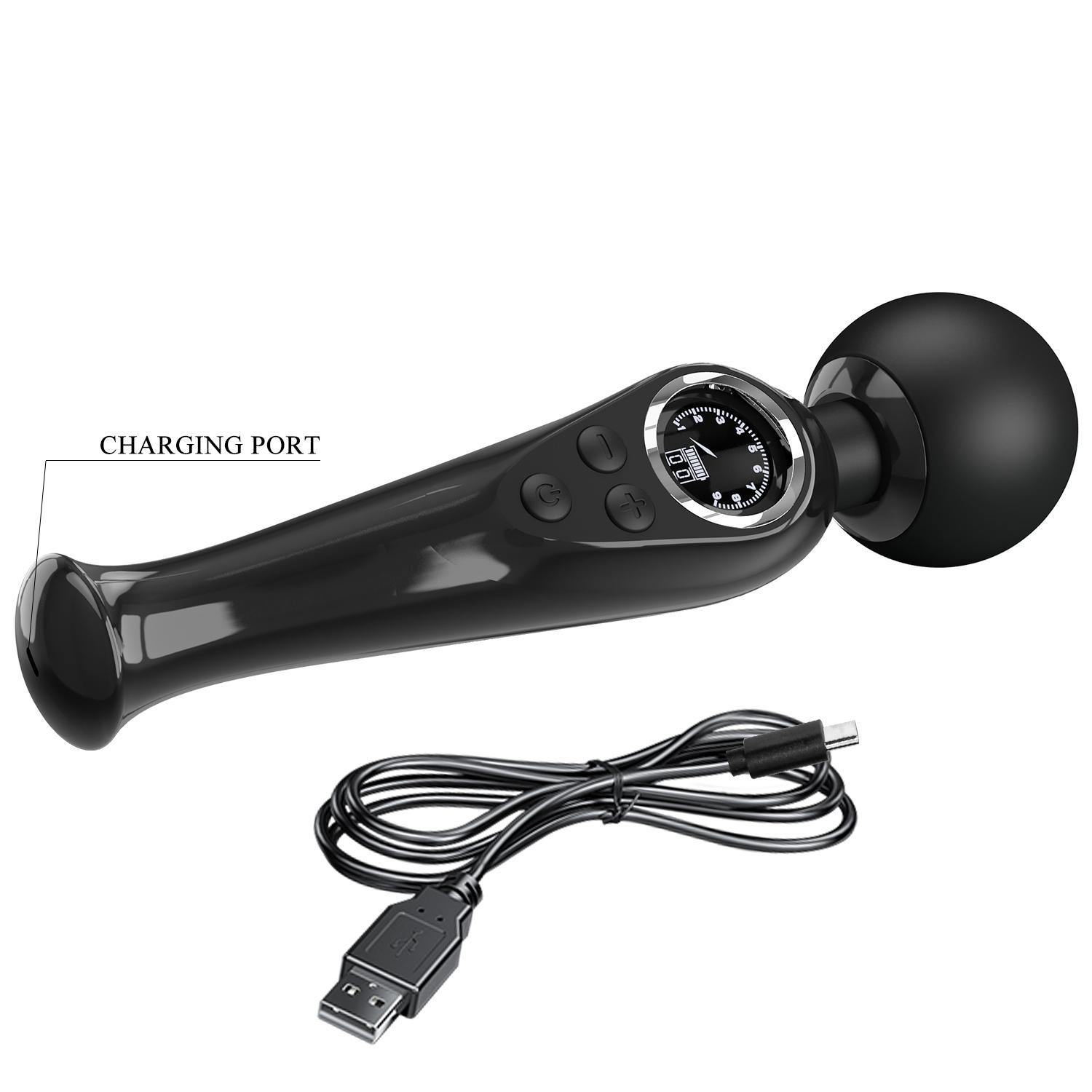 PRETTY LOVE - Stavros the Great LED Wand Massager 22,5 cm, Black