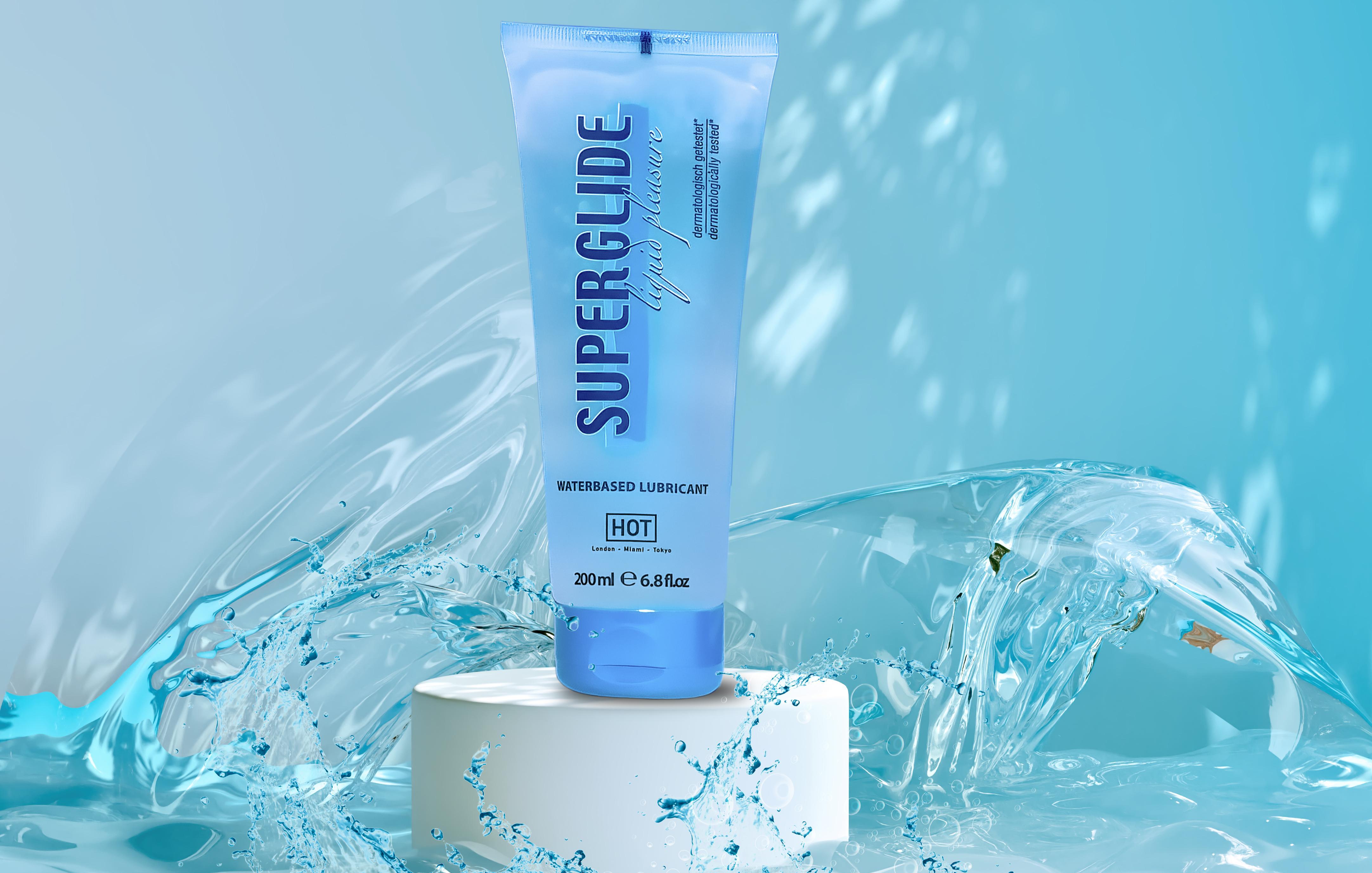 HOT SUPERGLIDE waterbased lubricant, 200ml/6.8fl.oz