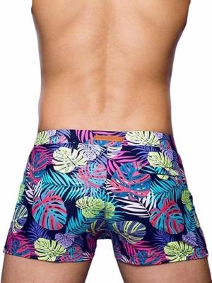 2Eros Print Bondi Bar Beach Swim Trunks V60 Monstera Black (Series 2)