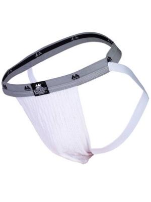 MM The Original Swimmer/Jogger Jockstrap Underwear White/Grey - Size: L