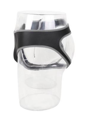 Rude Rider Neoprene Brief Open Back Bottoms Black/Grey, L size