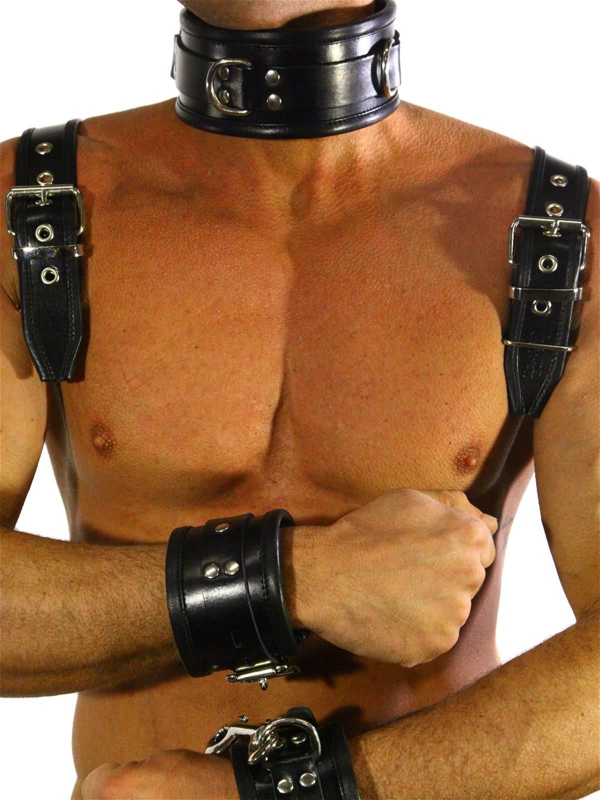 Rude Rider Shoulder Backstrap Harness Leather Black/Black, XL size
