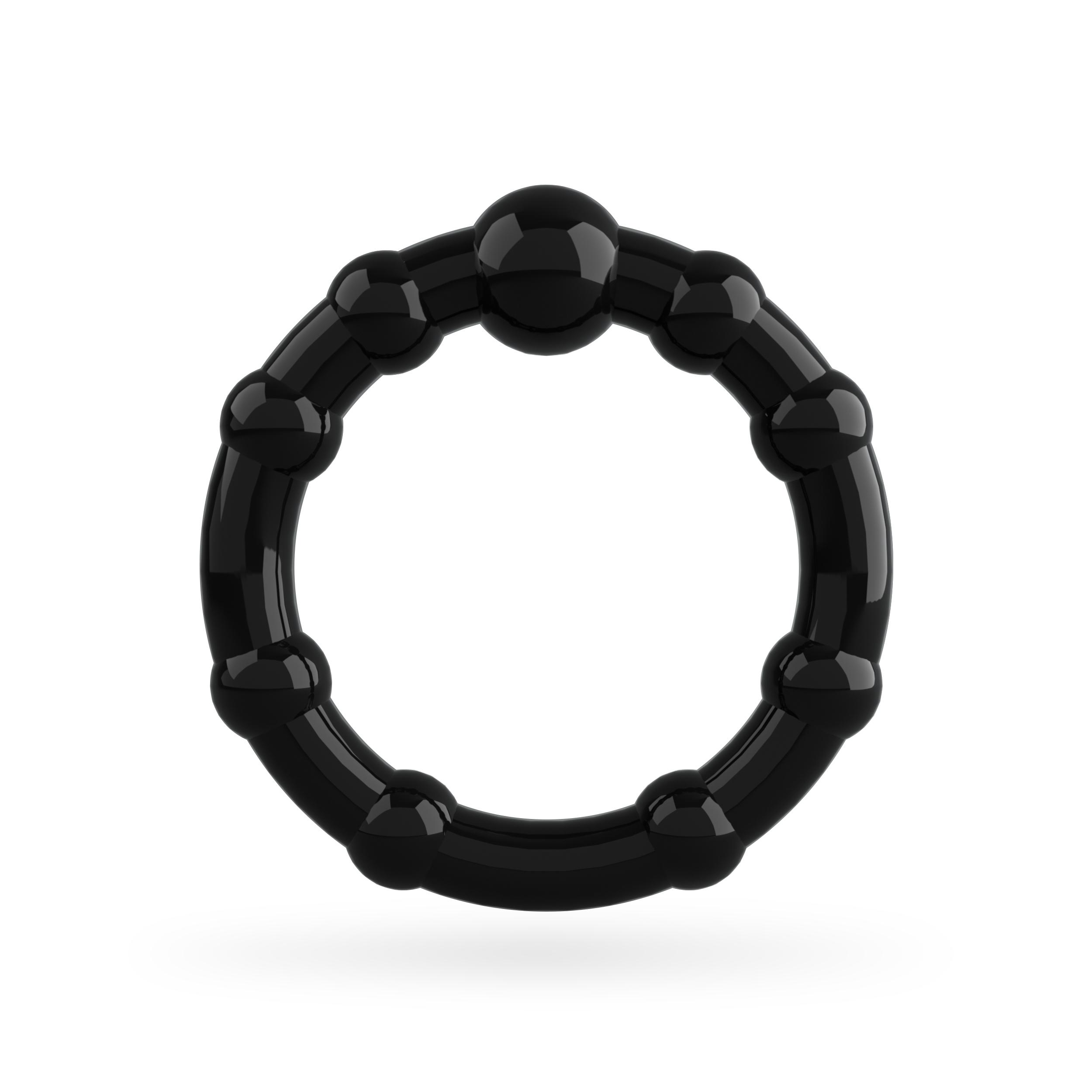 Triple Bead Cockring Set Black Crushious