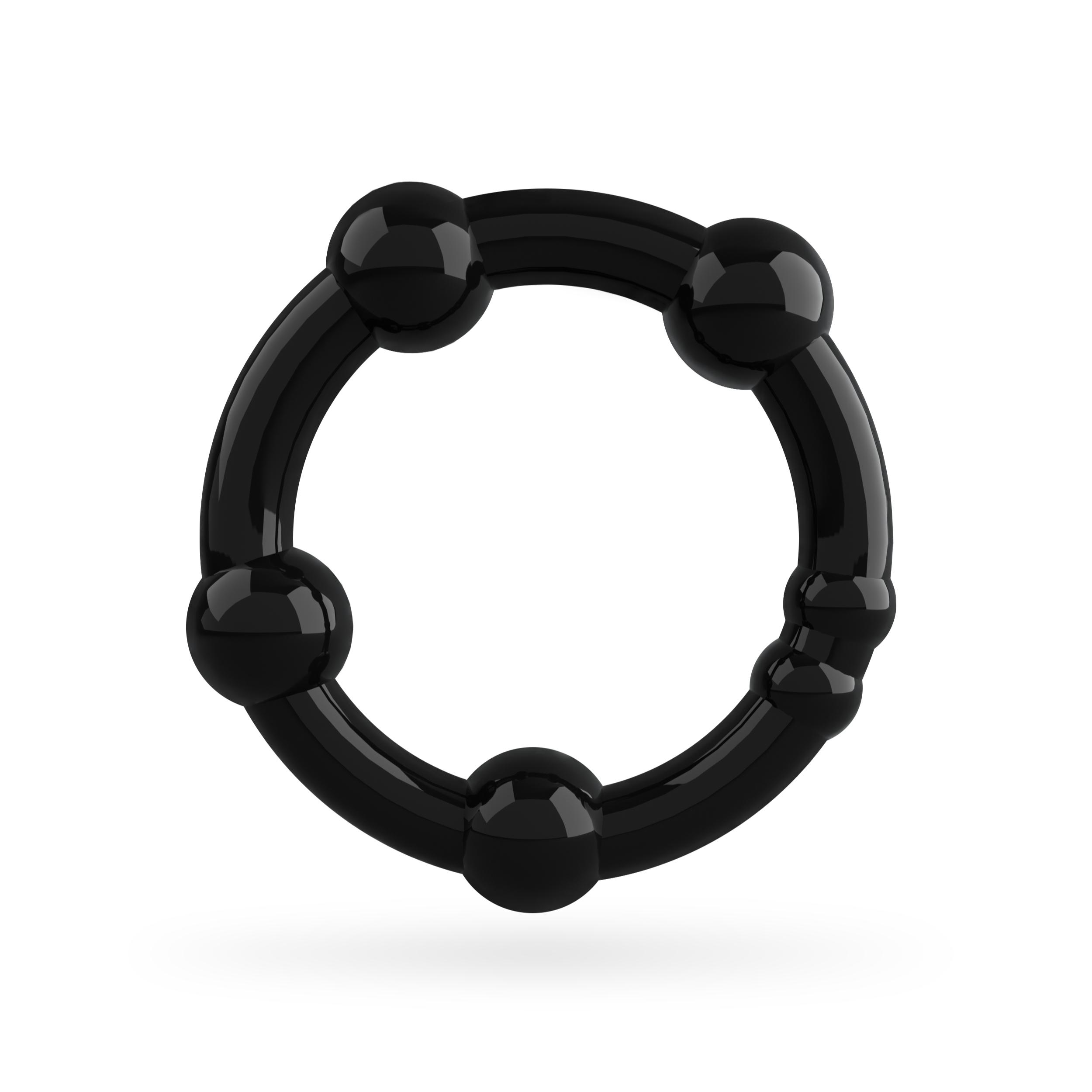 Triple Bead Cockring Set Black Crushious