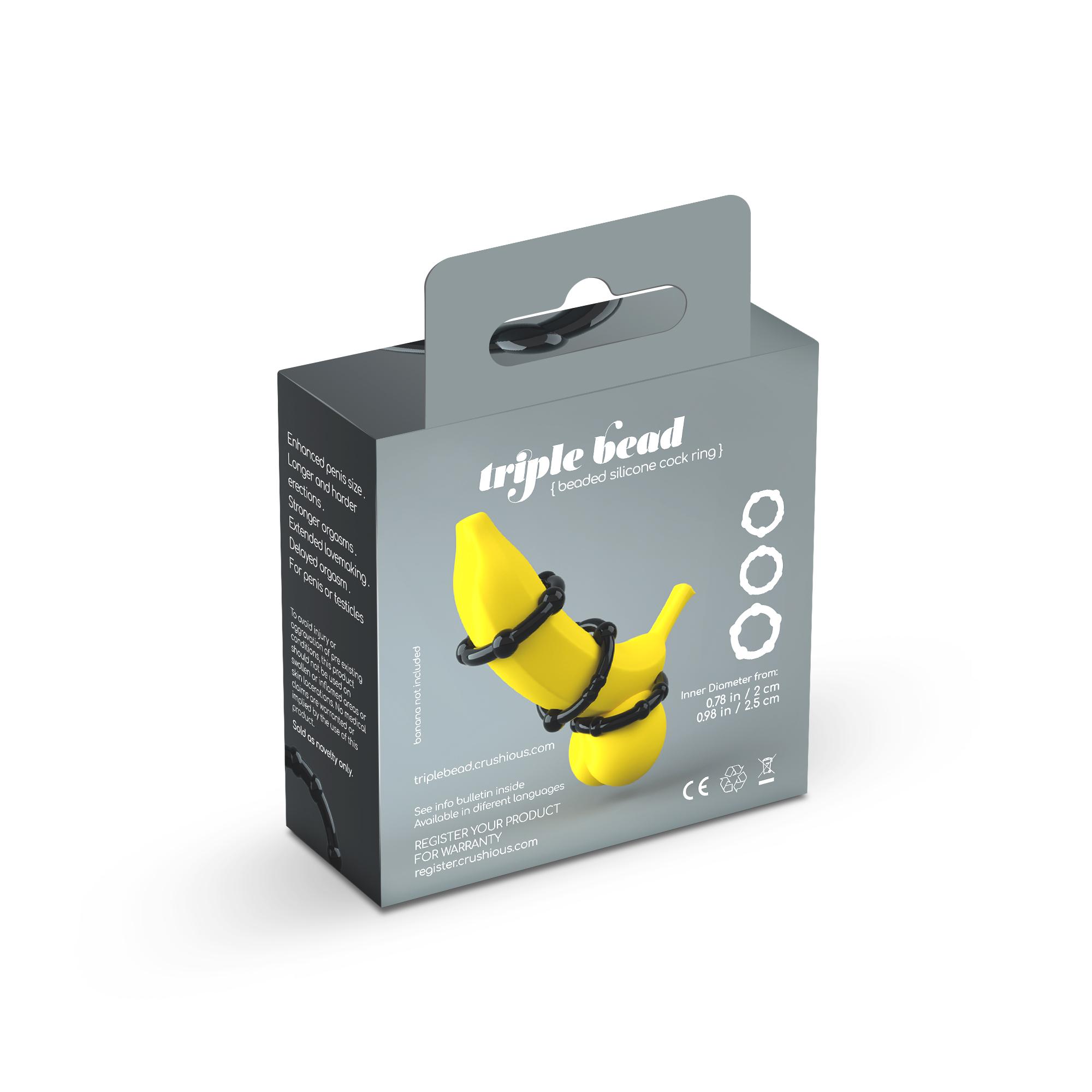 Triple Bead Cockring Set Black Crushious