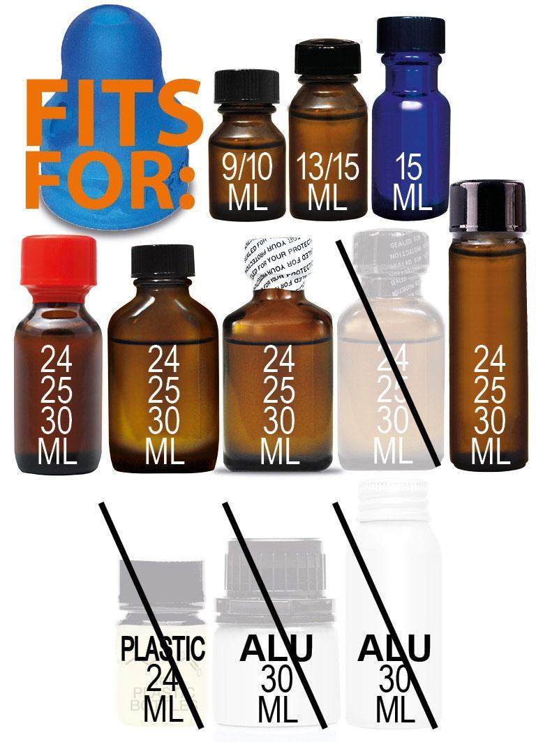XTRM Booster Small, Poppers Inhaler for Most Bottles, Blue, Ø 2 cm (0,8 in)