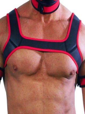 RudeRider Neoprene Harness Black/Red, M size RudeRider Neoprene Harness Black/Red, M size