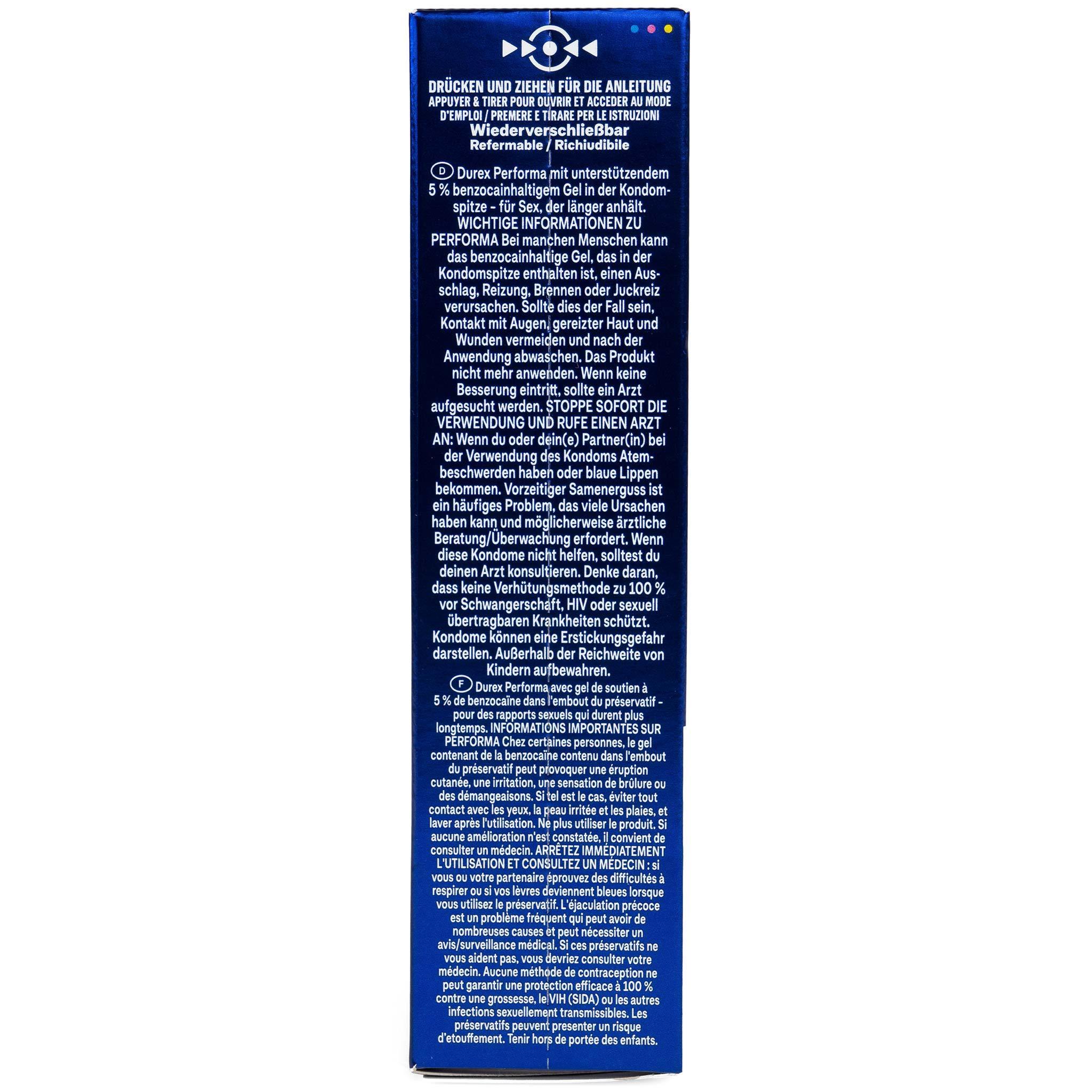 Durex Performa Condoms 12 pcs, with Reservoir, with Delay Effect, Ø 56mm, 200mm