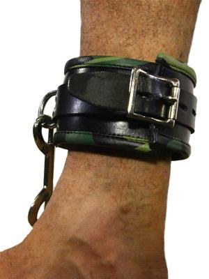 Rude Rider Ankle Cuffs with Padding Leather Camo (Set of 2) One Size