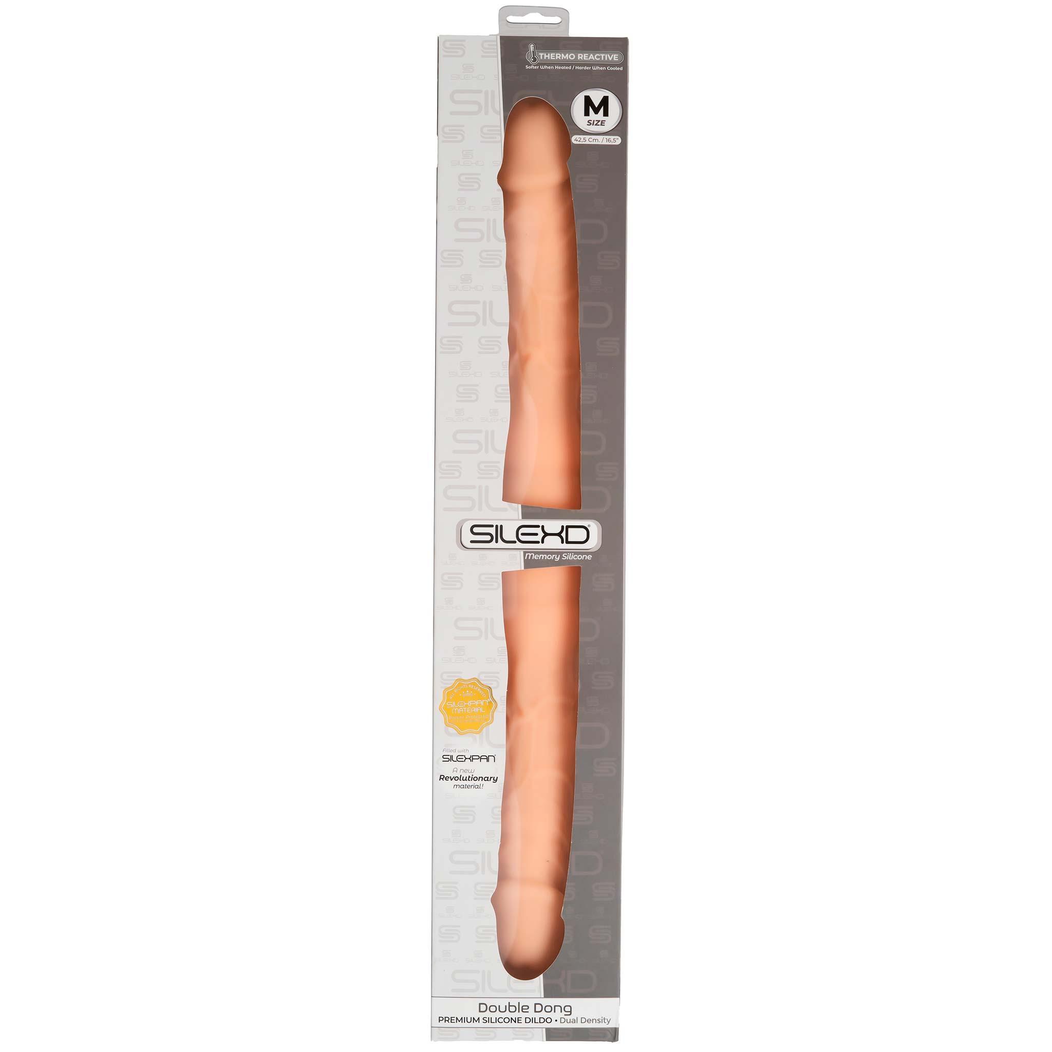 SILEXD Premium Silicone Model 1 Double Dong M, 42 cm, Flesh