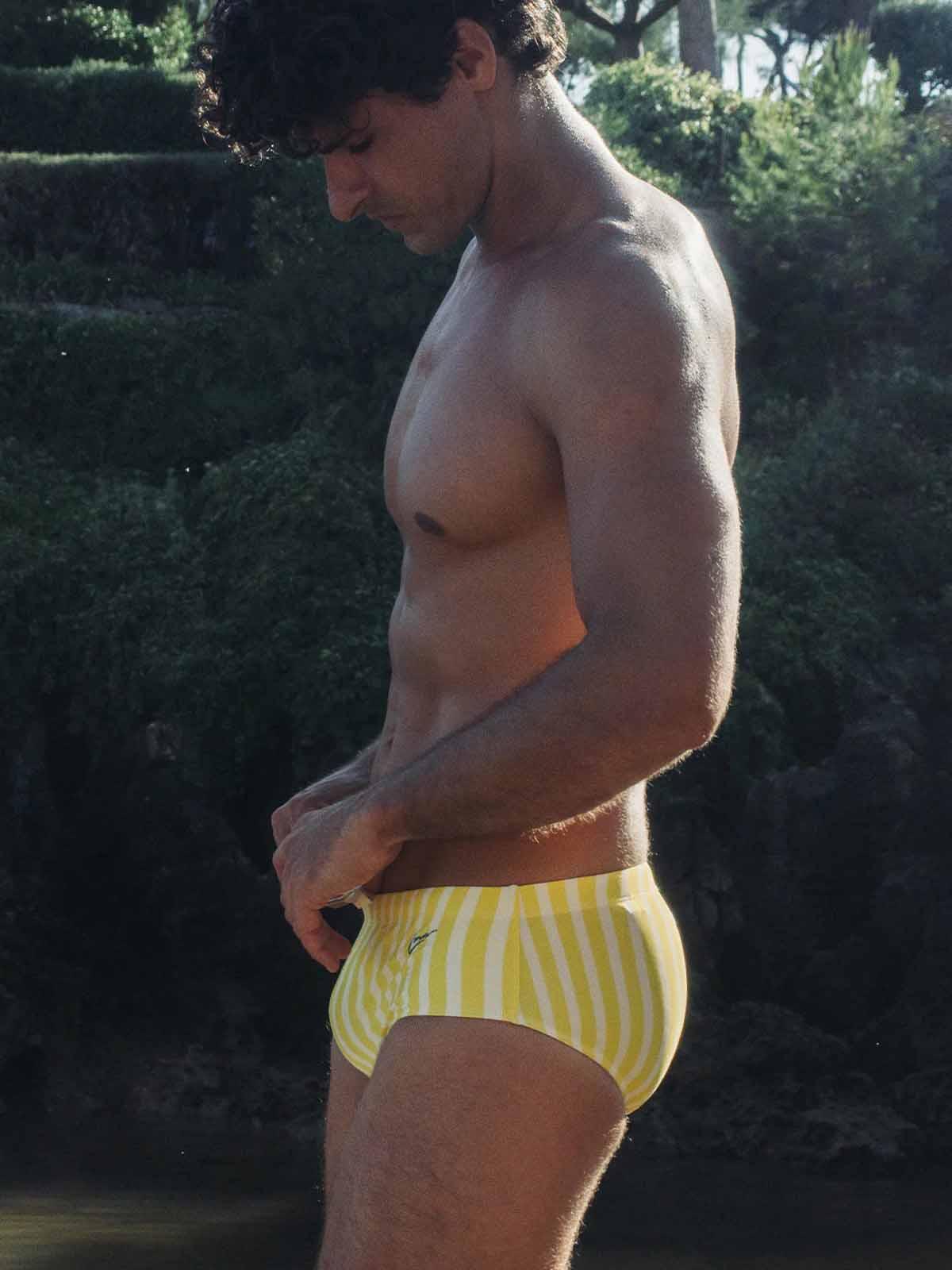 2Eros V40 Printed Swim Briefs Sunga Dolce Yellow - Size: M