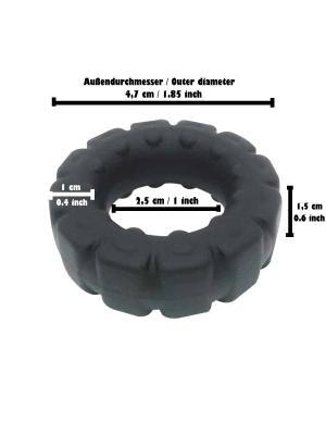 RudeRider F-Tire Silicone Soft Cockring, Black, ¯  47 mm