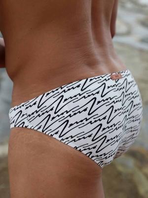 2Eros V20 Signature Print Swim Brief B&W - Size: S