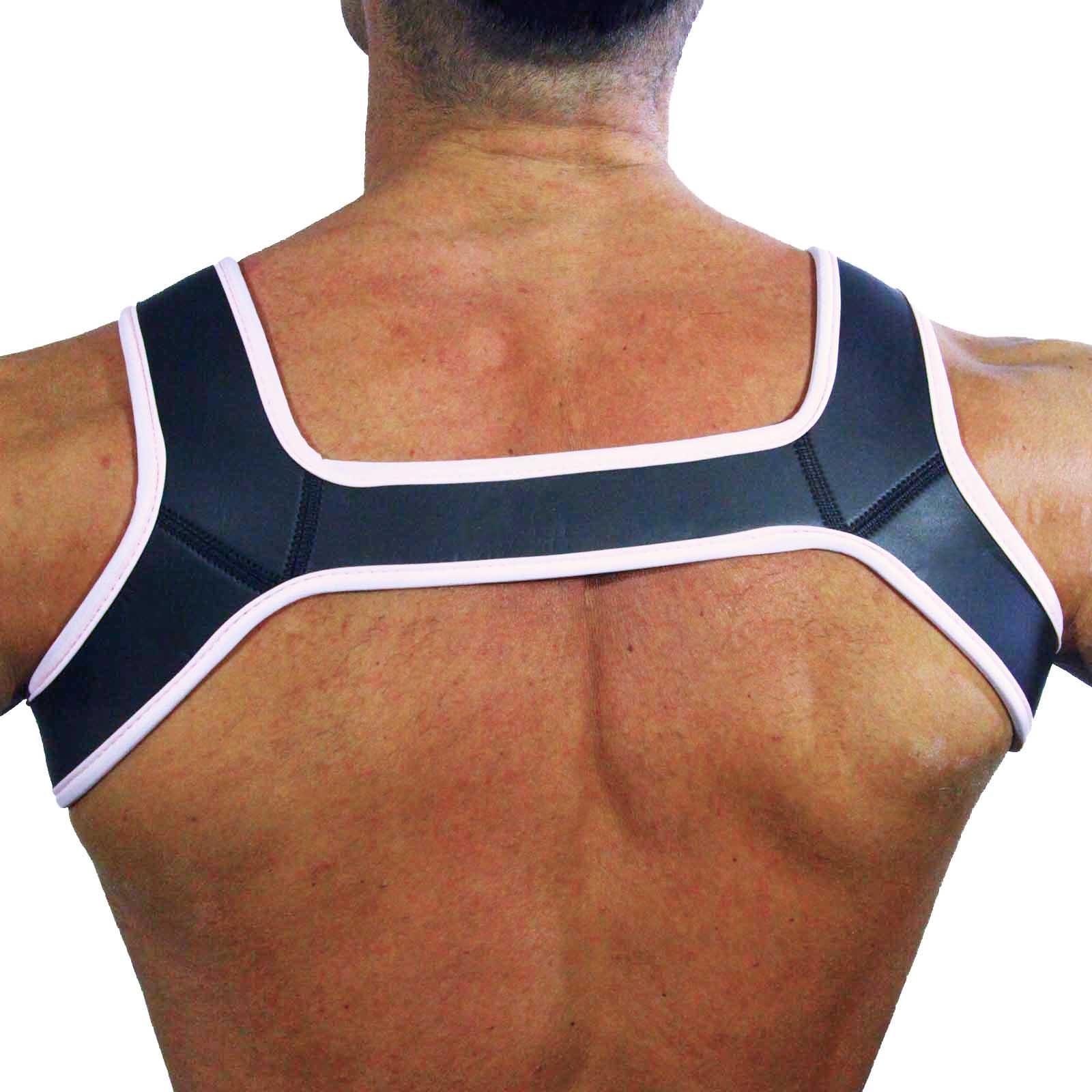 RudeRider Neoprene Harness Black/White, L size