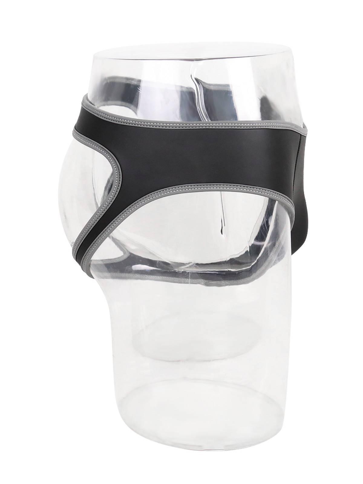 Rude Rider Neoprene Brief Open Back Bottoms Black/Grey, L size