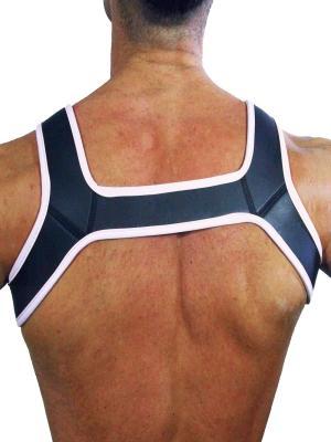 RudeRider Neoprene Harness Black/White, L size